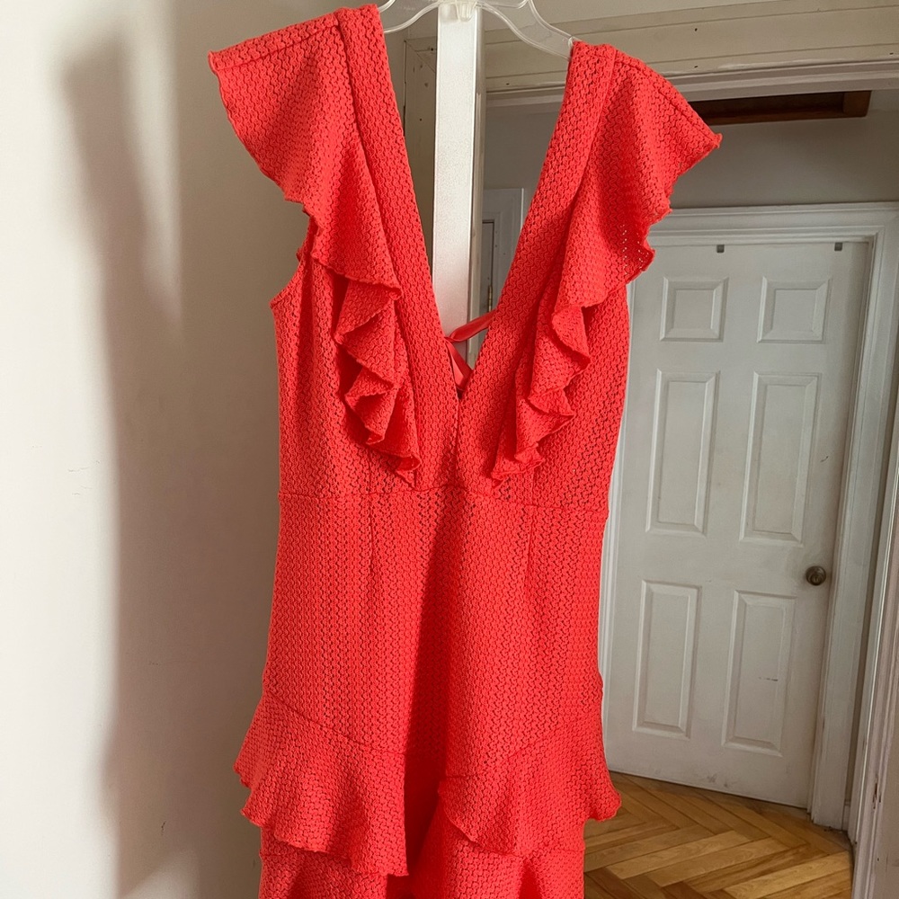SAYLOR Red Ruffle Mini Dress - Picture 3 of 8